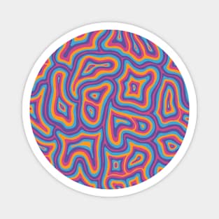 Groovy Abstract Retro Liquid Marble Swirls, Purple Blue Orange Pink Magnet